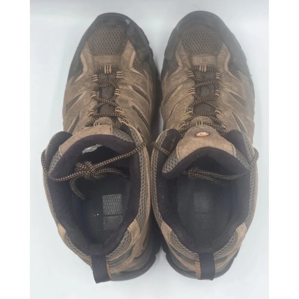 Merrell Earth Men's Moab Brown Leather Waterproof Ankle Hiking Boots Size 14